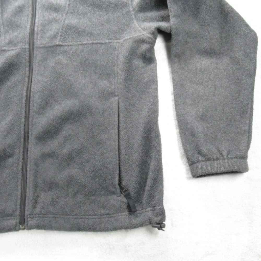 Columbia Fleece Jacket Men Medium Gray Pockets Adjustable Hem Full Zip Outdoor